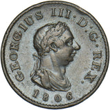 1806 Farthing - George III British Copper Coin - Nice