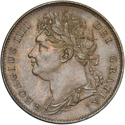 1822 Farthing - George IV British Copper Coin - Superb