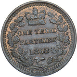 1868 Third Farthing - Victoria British Bronze Coin - Very Nice