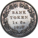 1812 Eighteenpence Bank Token - George III British Silver Coin - Very Nice