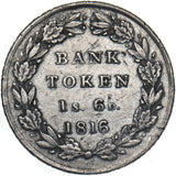 1816 Eighteenpence Bank Token (Edge Damage) - George III British Silver Coin
