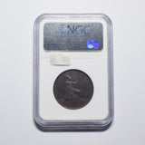 1875 H Penny (NGC AU 55) - Victoria British Bronze Coin - Very Nice