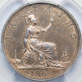 1868 Proof Farthing (PCGS PR 64 RB) - Victoria British Bronze Coin - Superb