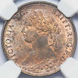 1873 Farthing (NGC MS 63 RB) - Victoria British Bronze Coin - Superb