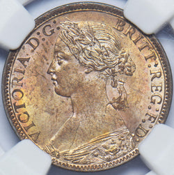 1873 Farthing (NGC MS 63 RB) - Victoria British Bronze Coin - Superb