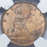 1873 Farthing (NGC MS 63 RB) - Victoria British Bronze Coin - Superb