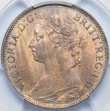 1881 Farthing (PCGS MS 64 RB) - Victoria British Bronze Coin - Superb