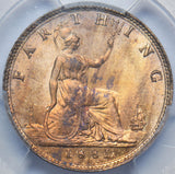 1881 Farthing (PCGS MS 64 RB) - Victoria British Bronze Coin - Superb