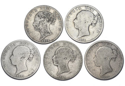 1874 - 1880 Halfcrowns Lot (5 Coins) - Victoria British Silver Coins