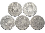 1874 - 1880 Halfcrowns Lot (5 Coins) - Victoria British Silver Coins