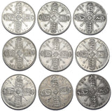 1911 - 1919 Florins Lot (9 Coins) - George V British Silver Coins - Date Run