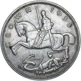 1935 Crown - George V British Silver Coin - Very Nice