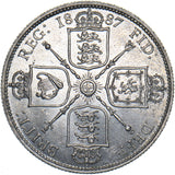 1887 Florin - Victoria British Silver Coin - Very Nice