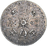 1787 Shilling (No Stops Obverse) - George III British Silver Coin - Very Nice