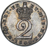 1800 Maundy Twopence - George III British Silver Coin - Superb