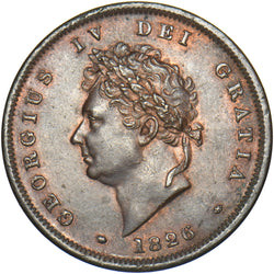 1826 Penny - George IV British Copper Coin - Very Nice