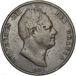 1831 Penny (.W.W on Truncation) - William IV British Copper Coin