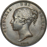 1846 Penny (Rev. Verdigris) - Victoria British Copper Coin