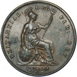 1846 Penny (Rev. Verdigris) - Victoria British Copper Coin