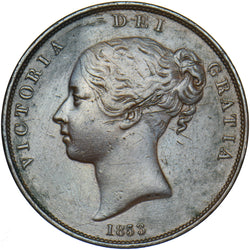 1853 Penny (OT) - Victoria British Copper Coin