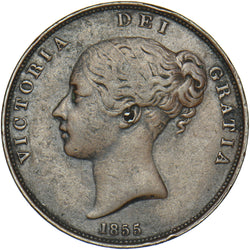 1855 Penny (PT) - Victoria British Copper Coin