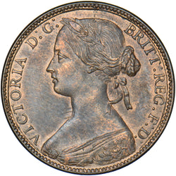 1860 Penny (F13) - Victoria British Bronze Coin - Very Nice