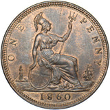 1860 Penny (F13) - Victoria British Bronze Coin - Very Nice