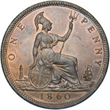 1860 Penny (F13) - Victoria British Bronze Coin - Superb