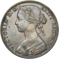 1860 Penny (F16) - Victoria British Bronze Coin - Very Nice