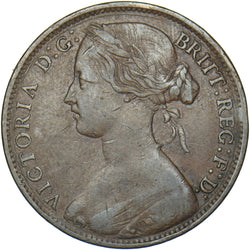 1860 Penny (F17 6+D R13) - Victoria British Bronze Coin - Nice