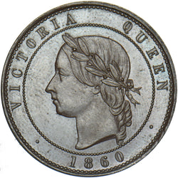 1860 Bronzed Pattern Penny (F827) - Victoria British Copper Coin - Superb