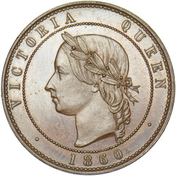 1860 Bronzed Pattern Penny (F846) - Victoria British Copper Coin - Superb