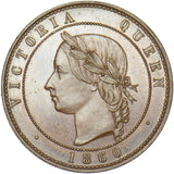 1860 Bronzed Pattern Penny (F846) - Victoria British Copper Coin - Superb