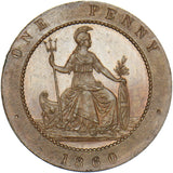 1860 Bronzed Pattern Penny (F846) - Victoria British Copper Coin - Superb