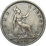 1861 Penny (F25 4+G R12) - Victoria British Bronze Coin