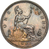 1861 Penny (F29) - Victoria British Bronze Coin - Very Nice