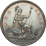 1861 Penny (F33) - Victoria British Bronze Coin - Very Nice