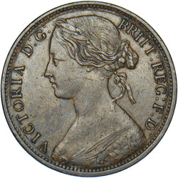 1863 Penny - Victoria British Bronze Coin - Very Nice