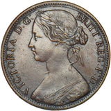 1865 Penny - Victoria British Bronze Coin - Very Nice