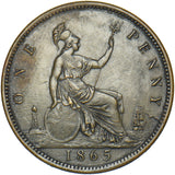 1865 Penny - Victoria British Bronze Coin - Very Nice