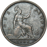 1866 Penny - Victoria British Bronze Coin