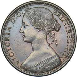 1867 Penny - Victoria British Bronze Coin - Very Nice
