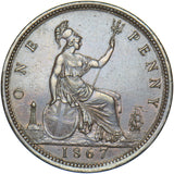 1867 Penny - Victoria British Bronze Coin - Very Nice