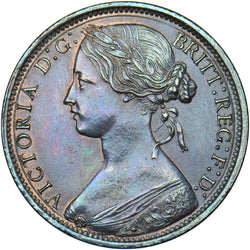 1868 Penny - Victoria British Bronze Coin - Very Nice
