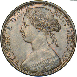1873 Penny - Victoria British Bronze Coin - Superb
