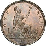 1873 Penny - Victoria British Bronze Coin - Superb