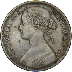 1874 Penny (F65 6+G) - Victoria British Bronze Coin - Nice