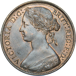 1874 H Penny (F66 6+G) - Victoria British Bronze Coin - Very Nice