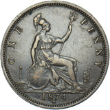 1874 H Penny (F68 6+H) - Victoria British Bronze Coin - Nice