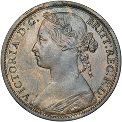 1874 Penny (F70 7+G) - Victoria British Bronze Coin - Very Nice